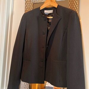 Tahari Black Blazer Classic Tailored Suit Jacket